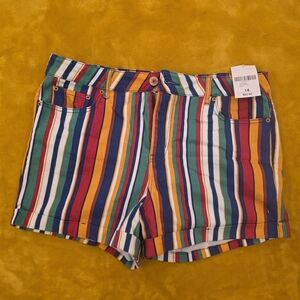 Forever 21 Multicolor Striped High Waist Shorts